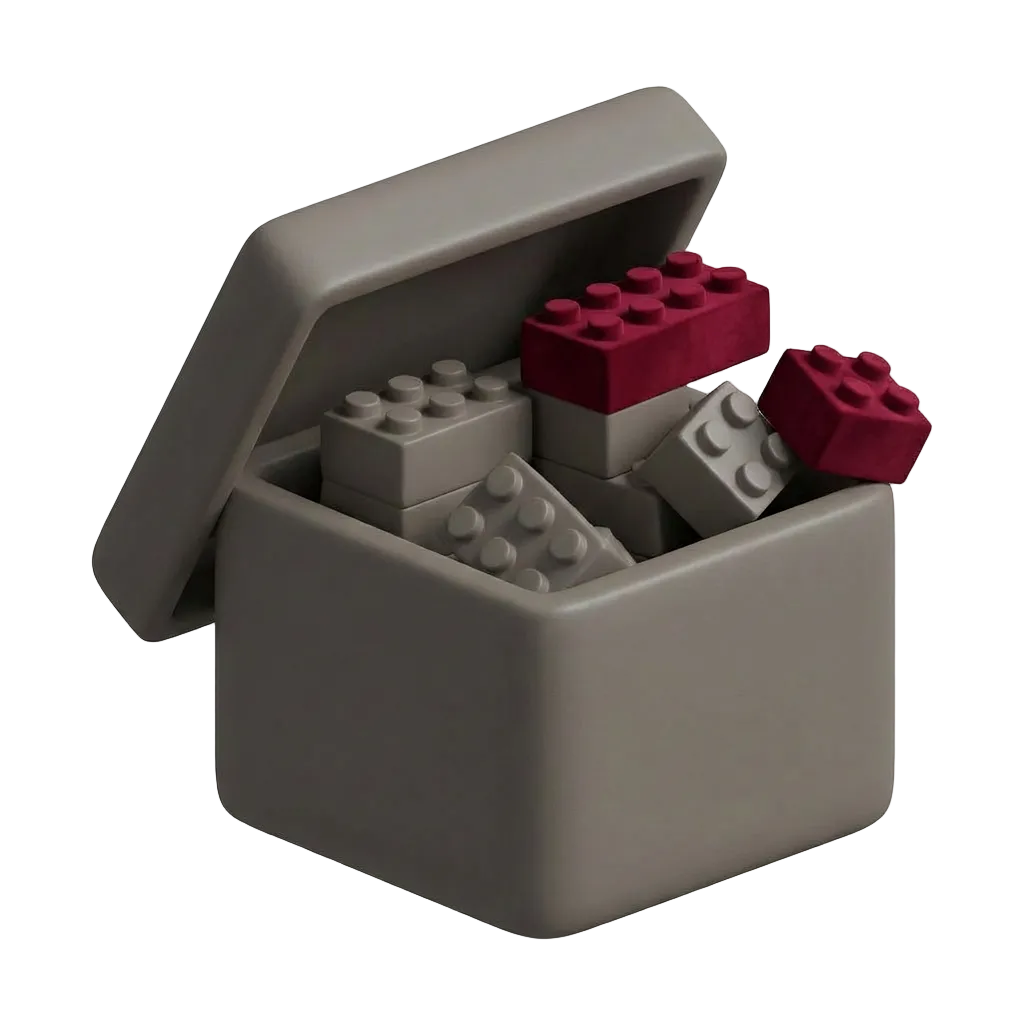 Usiamo mattoncini compatibili LEGO®. Precisi, durevoli, di alta qualità